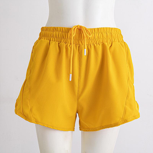 ( Moq 5 ) Preorder Baby Girls Kids Zipper Pockets Yoga Active Shorts Yellow Bottoms