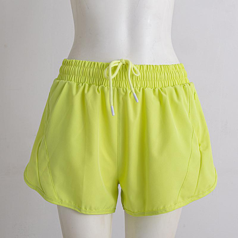( Moq 5 ) Preorder Baby Girls Kids Zipper Pockets Yellow Yoga Active Shorts Bottoms