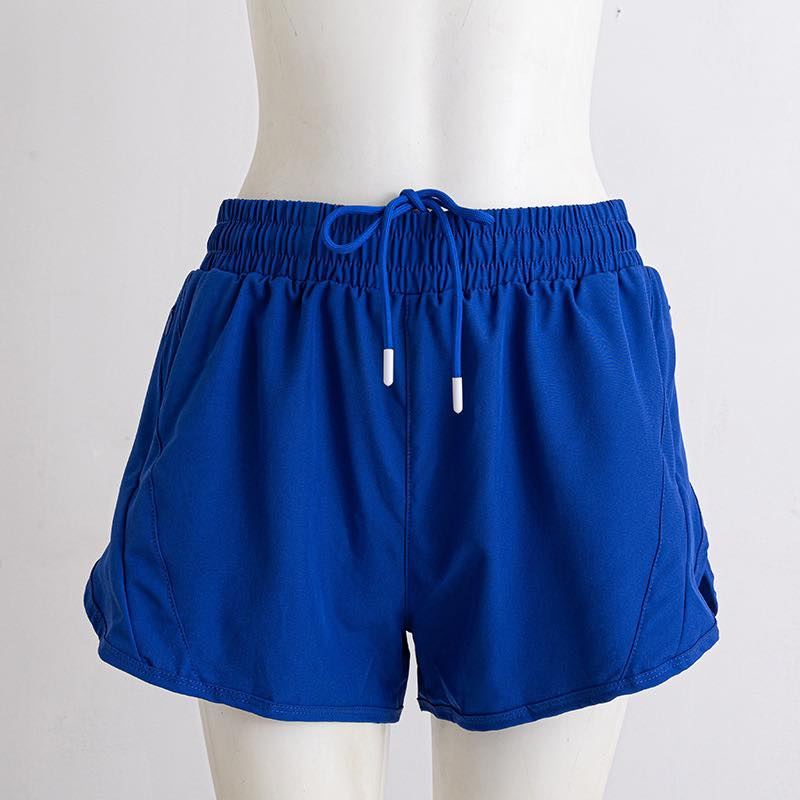 ( Moq 5 ) Preorder Baby Girls Kids Zipper Pockets Blue Yoga Active Shorts Bottoms