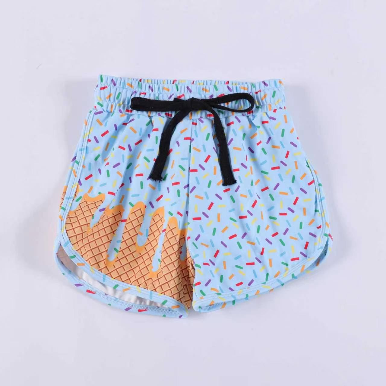 ( Moq 5 ) Preorder Baby Girls Kids Sprinkles Drip Blue Shorts Bottoms Team Clothes