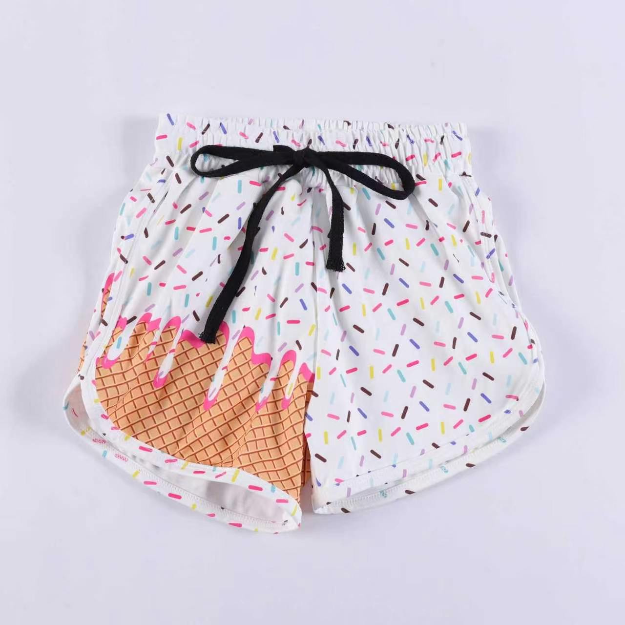 ( Moq 5 ) Preorder Baby Girls Kids Sprinkles Drip White Shorts Bottoms Team Clothes