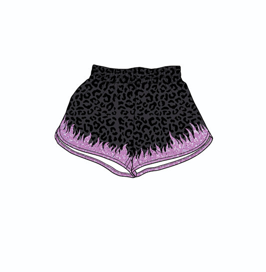 ( Moq 5 ) Preorder Baby Girls Kids Black Leopard Shorts Bottoms Yoga Active Clothes
