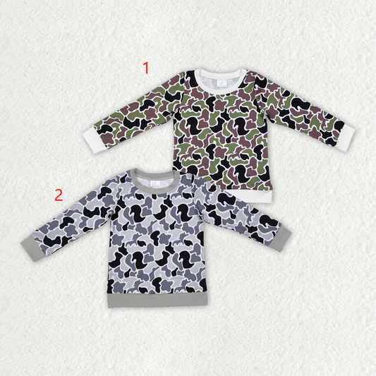 Baby Boy Long Sleeves Hunting Camouflage Sibling Tee Shirt Tops