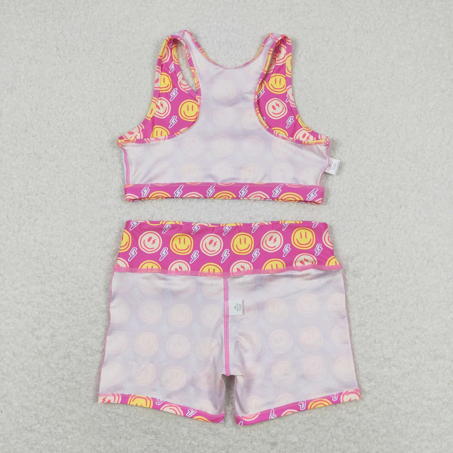 Baby Girl Racer Crop Tops Shorts Smile Set