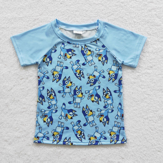 BT0226 Baby Boy Short Sleeves Dog Summer Shirt