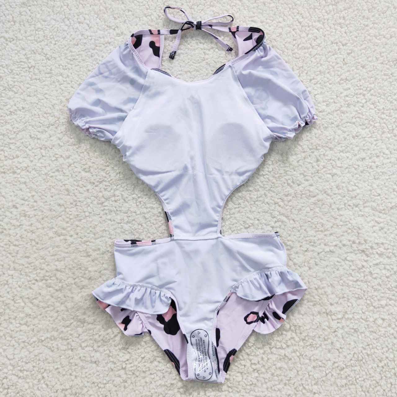 S0152 Baby Girl Pink Leopard One Piece Summer Swimsuit