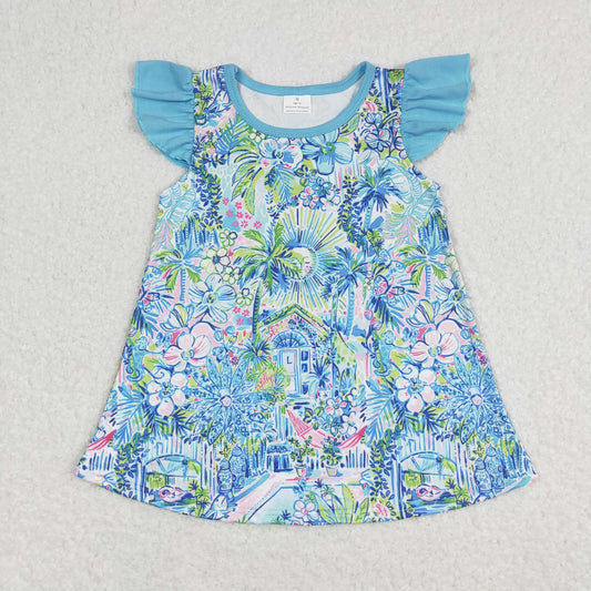 Baby Girl Short Sleeves Flower Summer Tunic Tops