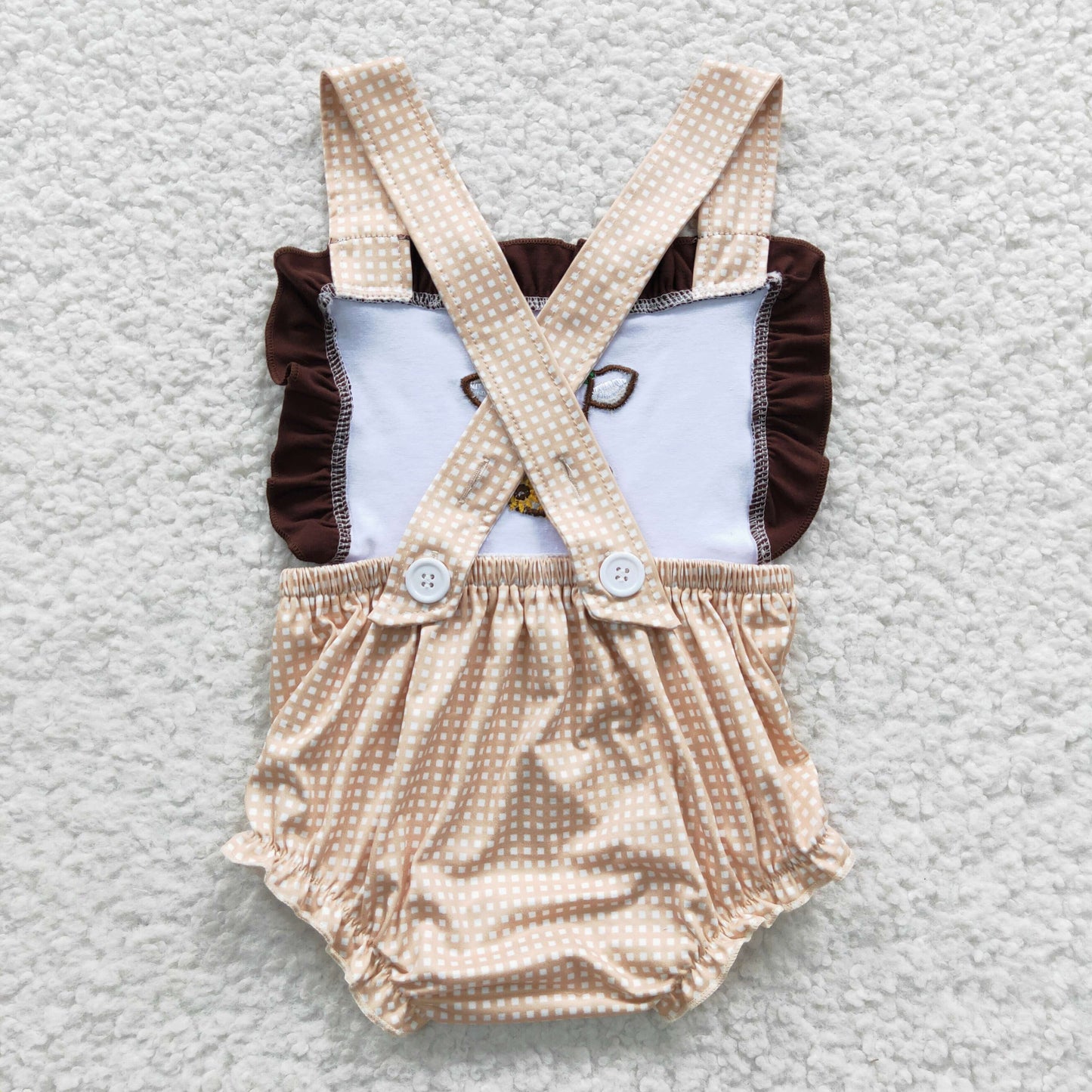 SR0312 Baby Girl Western Cow Summer Embroidery Romper