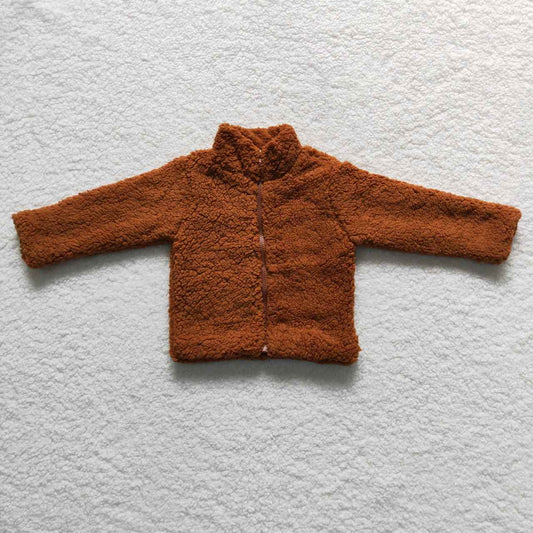BT0296 Baby Girl Long Sleeves Zipper Coat Jacket