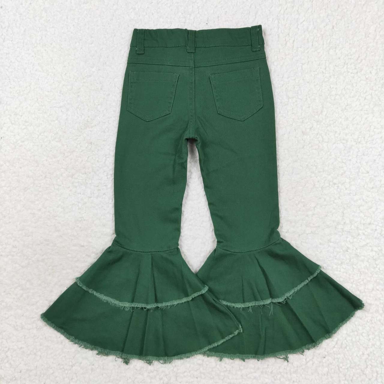 P0171 Baby Girl Green Denim Bell Pants Jeans