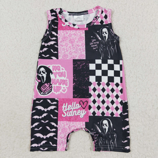 SR0414 Baby Girl Halloween Pink One Piece Romper