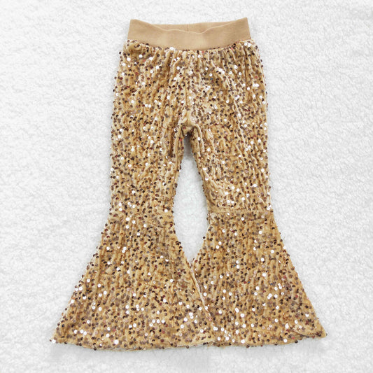 P0110 Baby Girl Glitter Sequins With Lining Bell Pants
