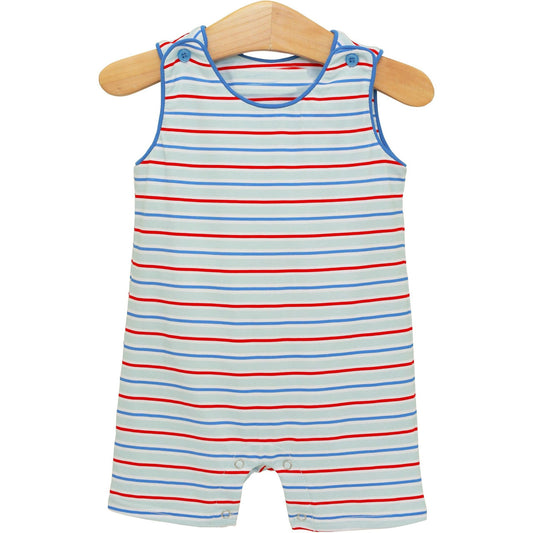 ( Moq 5 ) Preorder Baby Boys Infant Sleeveless Red Blue Stripes Romper 4th of July Clothes
