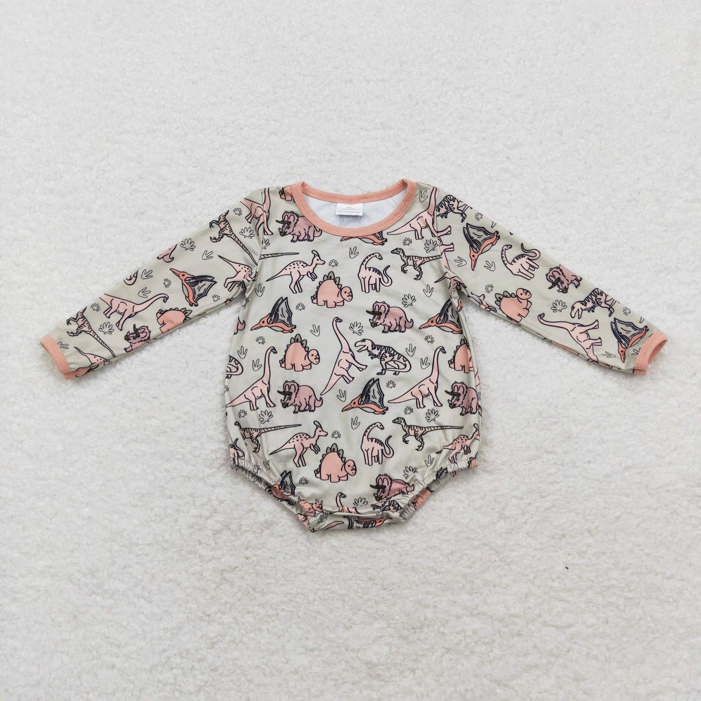 Baby Boy Long Sleeves Dinosaurs Bubble Romper