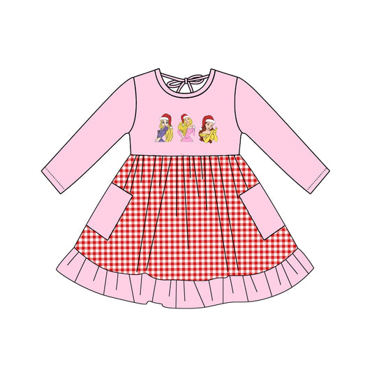 Baby Girl Christmas Princess Long Sleeves Knee Length Dress