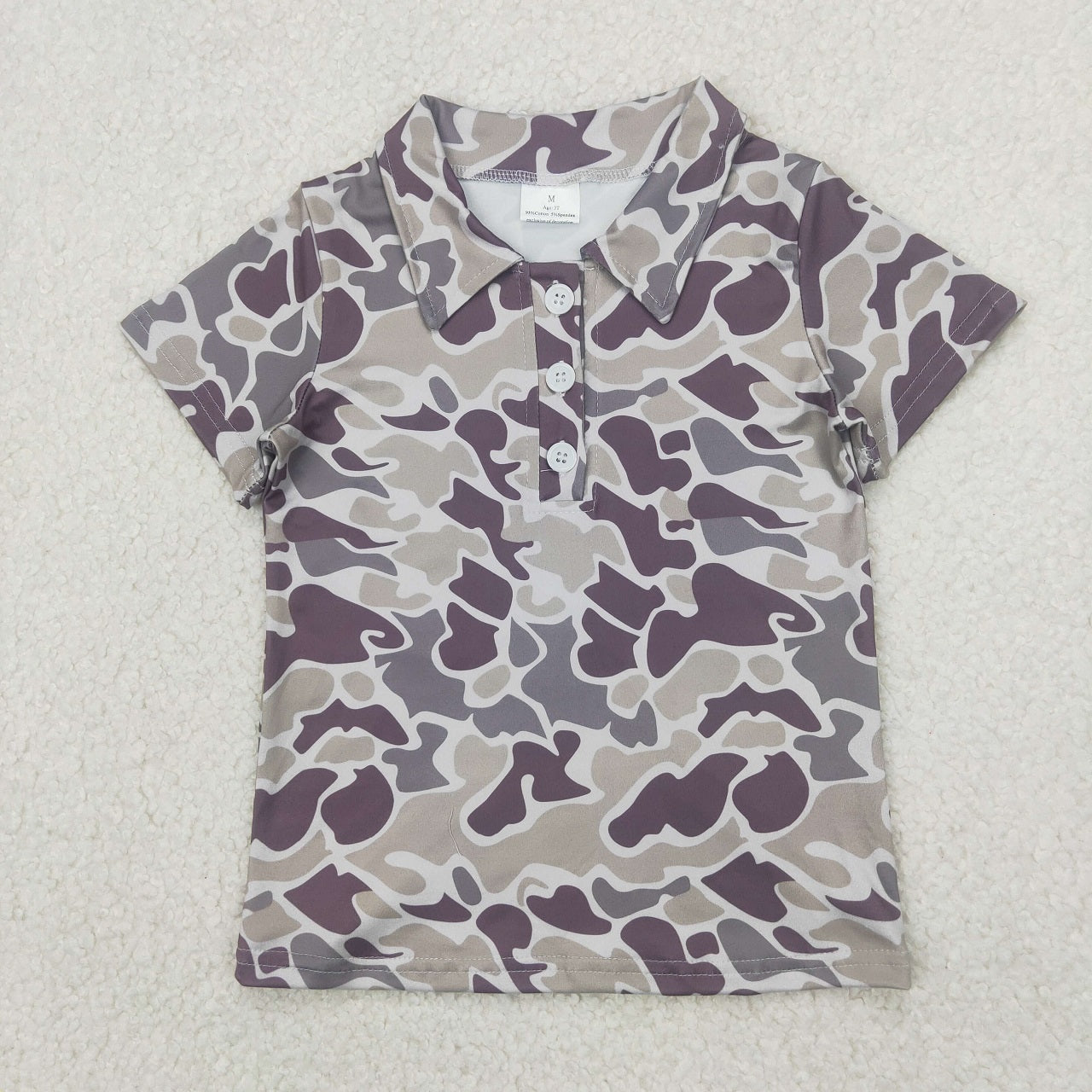 Sibling ( 7-12 ) Boys Kids Short Sleeves Camo Buttons Shirt Tops RTS