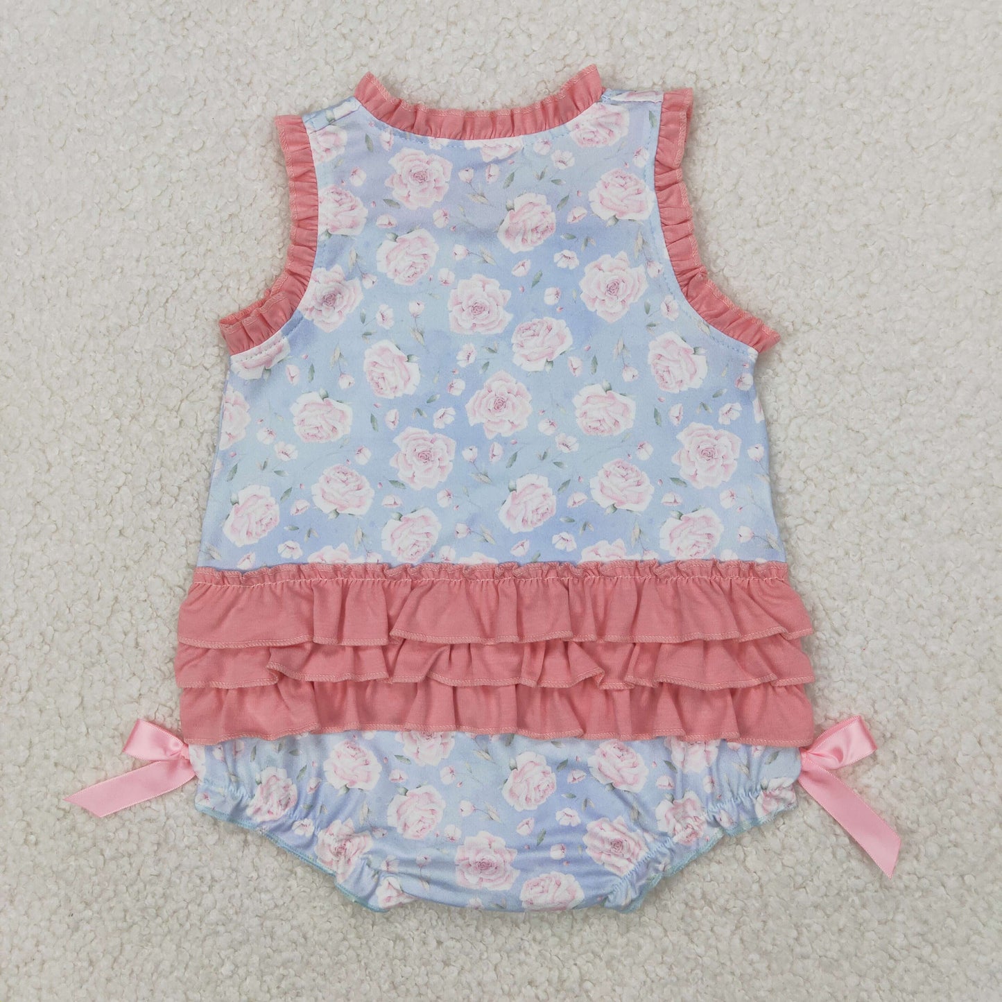 Baby Girl Sleeveless Floral Big Sister Tunic Dots Short Set RTS