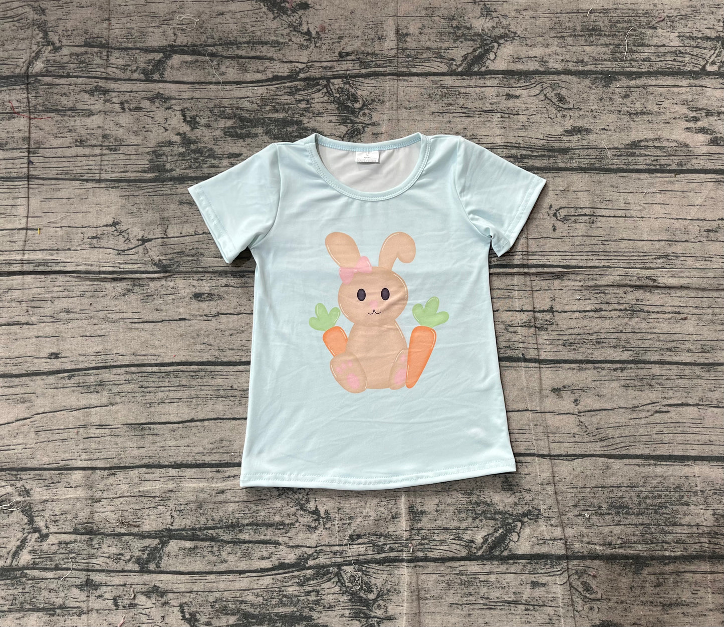Baby Kids Short Sleeves Rabbit Carrots Easter Shirt Tops RTS