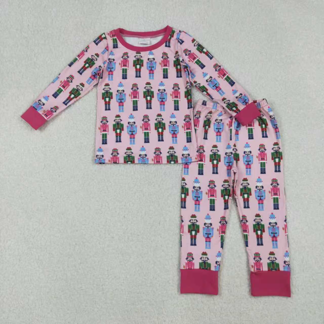 Sibling Boys Girls Long Sleeves Soldier Christmas Pajamas Zipper Romper Set Clothes RTS