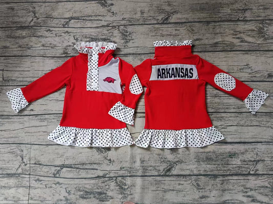 Baby Girl Toddler Red Long Sleeves Pig Team Shirt Tops