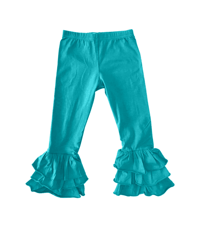 Baby Girl Green Cotton Legging Ruffle Pants ( Moq 5 )