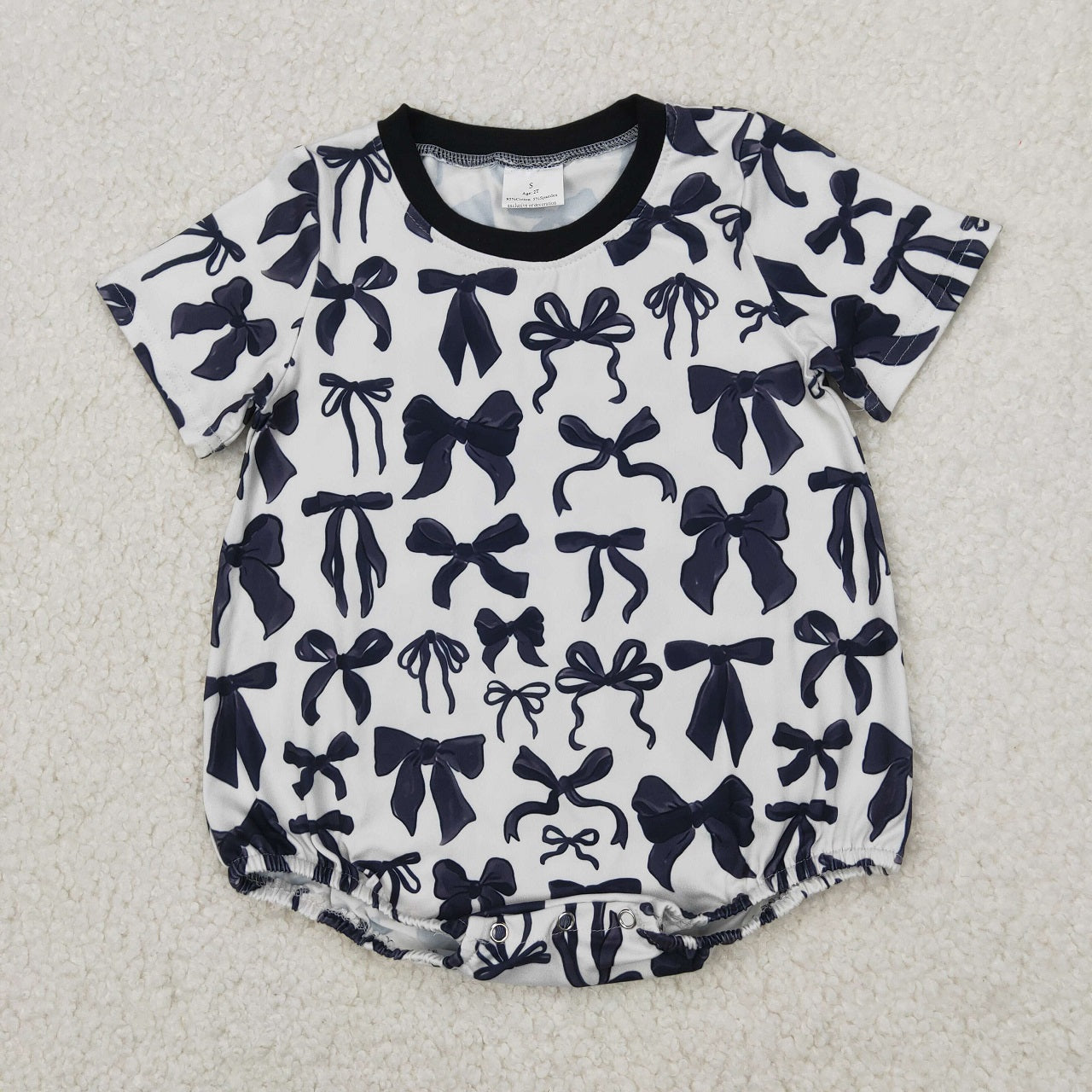 Sibling Kids Girls Adult Woman Black Bows Matching Family Mama and Me Romper Jumpsuit Sets RTS