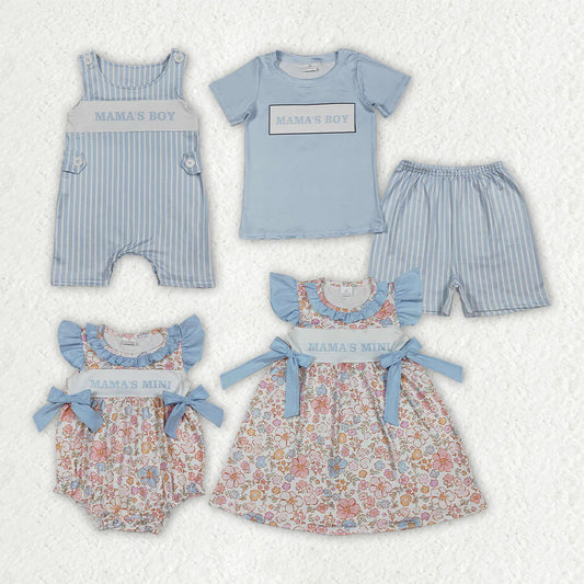Sibling Baby Boy Girls Kids Mama's Boy Mini Dress Rompers Set Clothes RTS