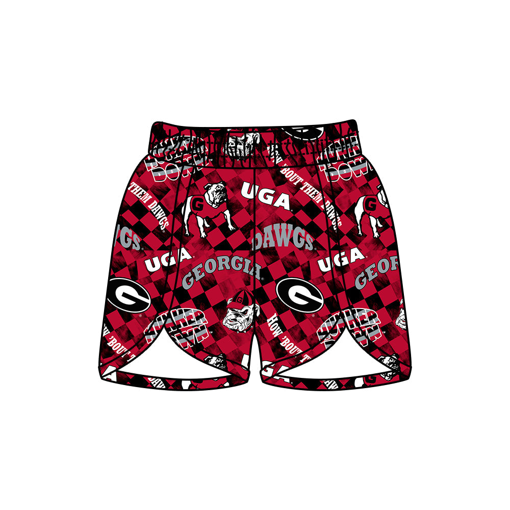 Adult Women Dogs Checked Waist Team Shorts ( Moq 5 )