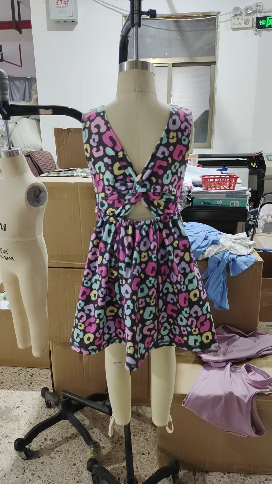 Baby Girl Sleeveless Colorful Leopard Yoga Active Wear Skort Knee Length Dress RTS