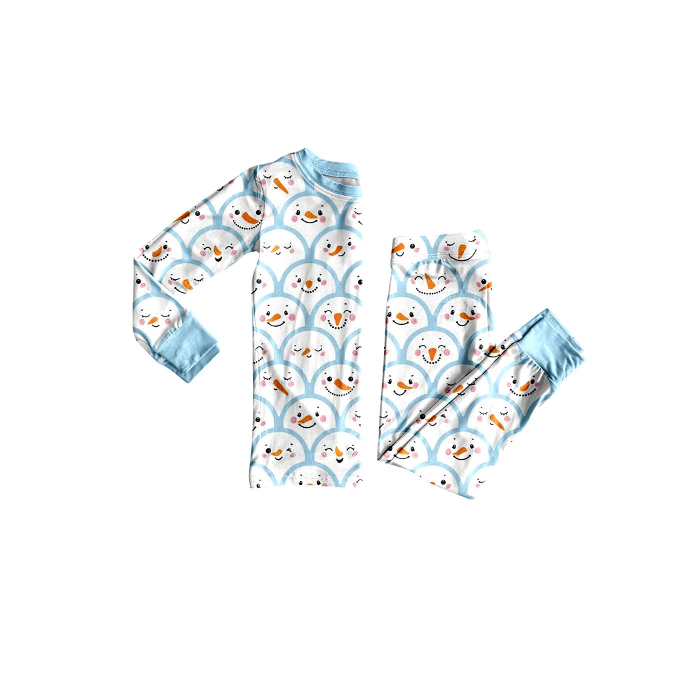 ( Moq 5 ) Preorder Baby Boy Kids Long Sleeves Shirt Pants Christmas Set Blue Pajamas Clothes