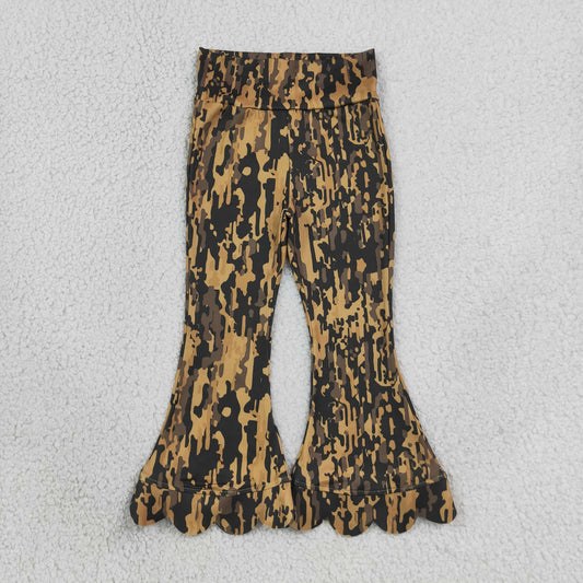 Baby Girls Kids Scallop Pants Bottoms Camo Clothes RTS