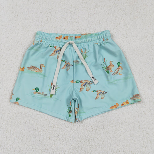 Baby Boy Ducks Green Swimming Trunks Shorts