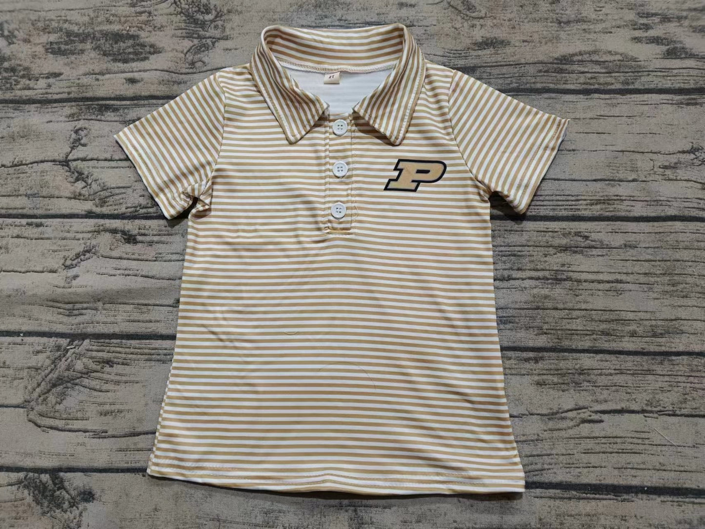 Baby Boy Short Sleeves P Team Stripes Shirt Tops ( Moq 5 )