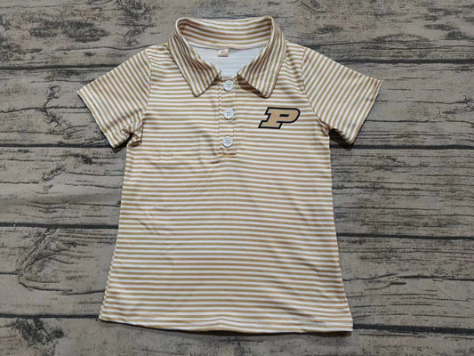 Baby Boy Short Sleeves P Team Stripes Shirt Tops ( Moq 5 )