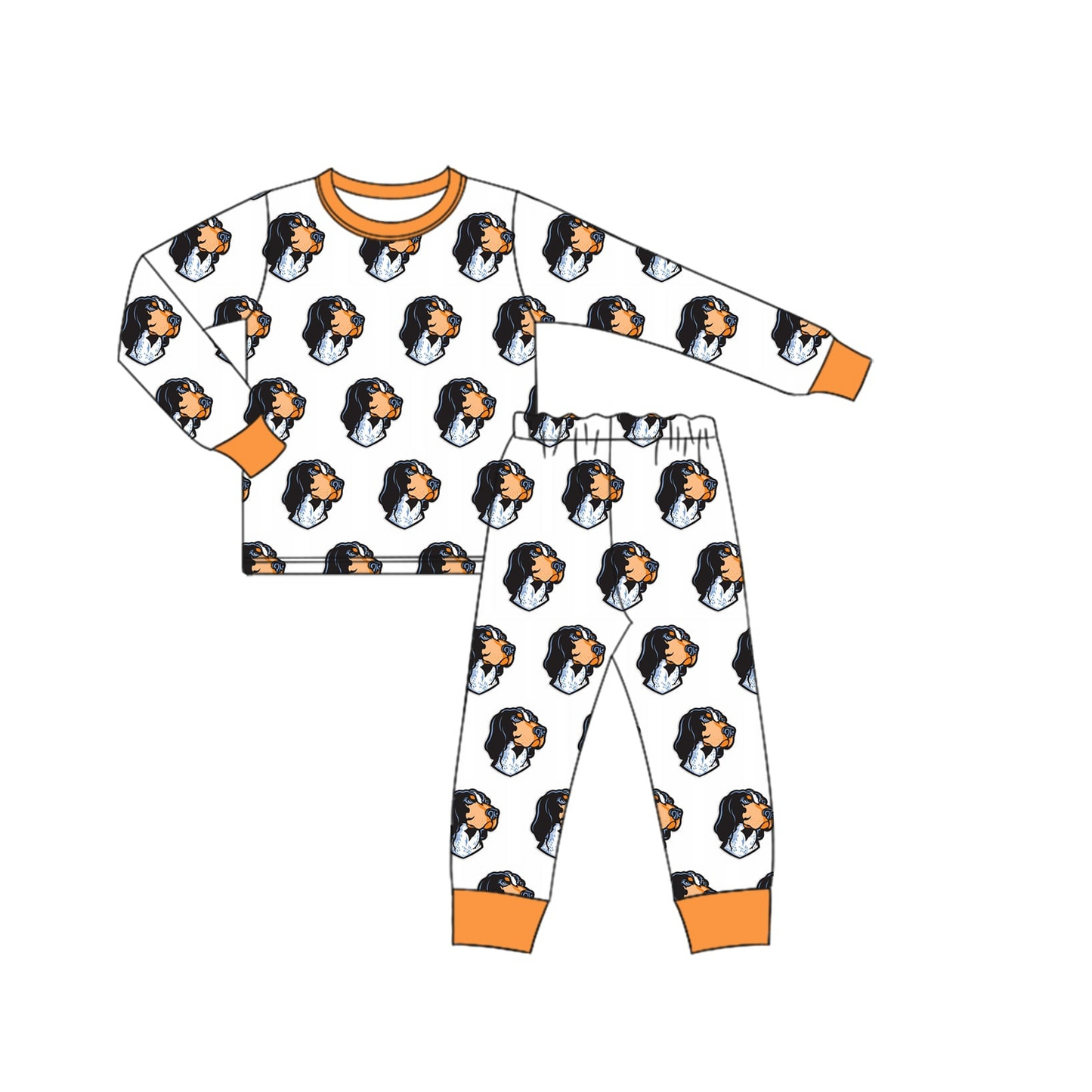 Baby Boy Long Sleeves Dog Shirt Pants Pajamas Team Clothes Set Moq 5