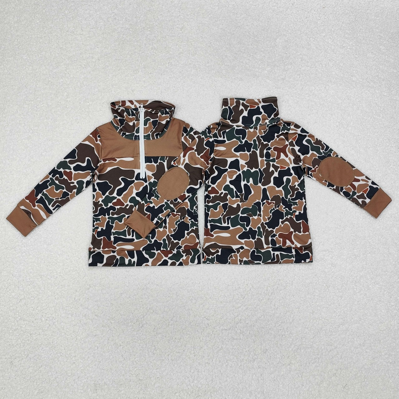 Sibling Boys Kids Long Sleeves Camo Aztec Zipper Shirt Pullover Tops Clothes RTS
