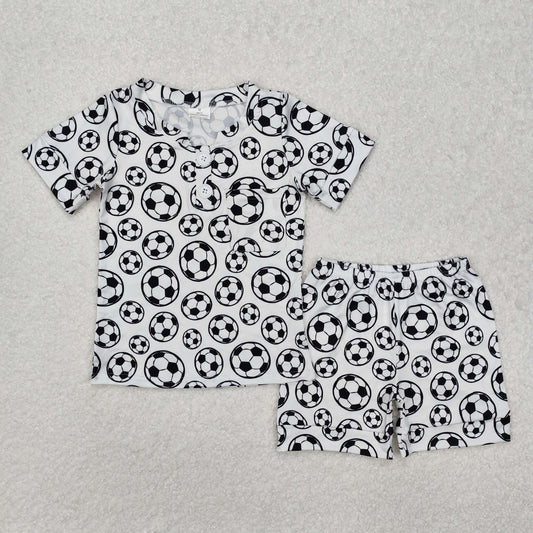 Baby Boy Short Sleeves Soccer Shirt Shorts Pajamas Clothes Set