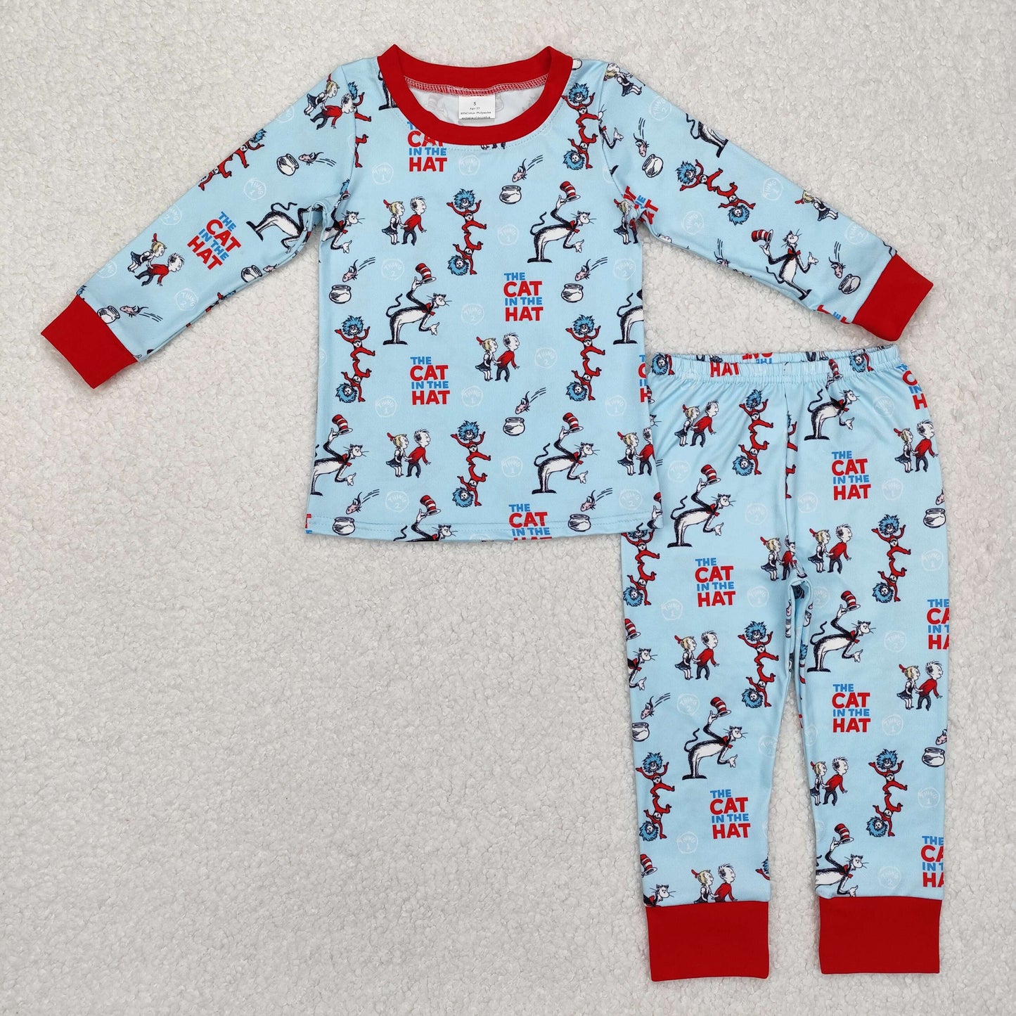 Baby Boy Long Sleeves Dr Reading Shirt Pants Blue Pajamas Clothes Set