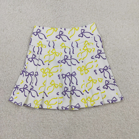 Baby Girls Kids Purple Yellow Bows Yoga Skirt Shorts Bottom RTS
