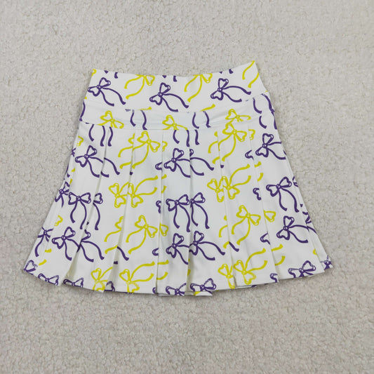 Baby Girls Purple Yellow Bows Yoga Skirt Shorts Bottom RTS