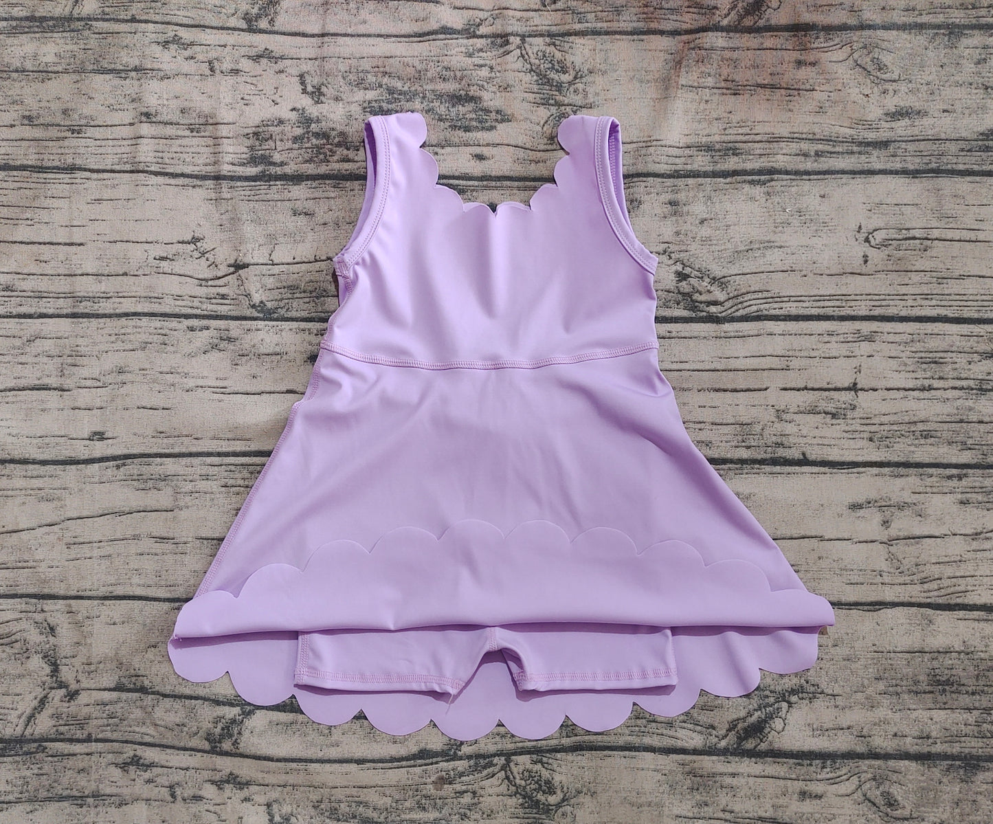 Baby Girl Purple Sleeveless Yoga Active Knee Length Skort Dress RTS