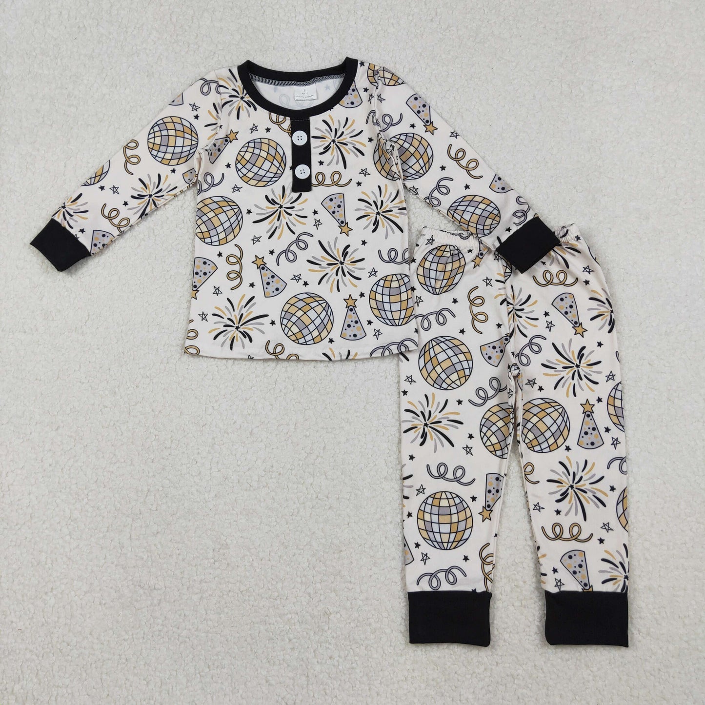 Baby Boy Long Sleeves Happy New Year Shirt Pants Pajamas Clothes Set RTS