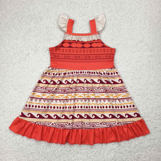 Baby Girl Short Sleeves Aztec Princess Knee Length Dress RTS