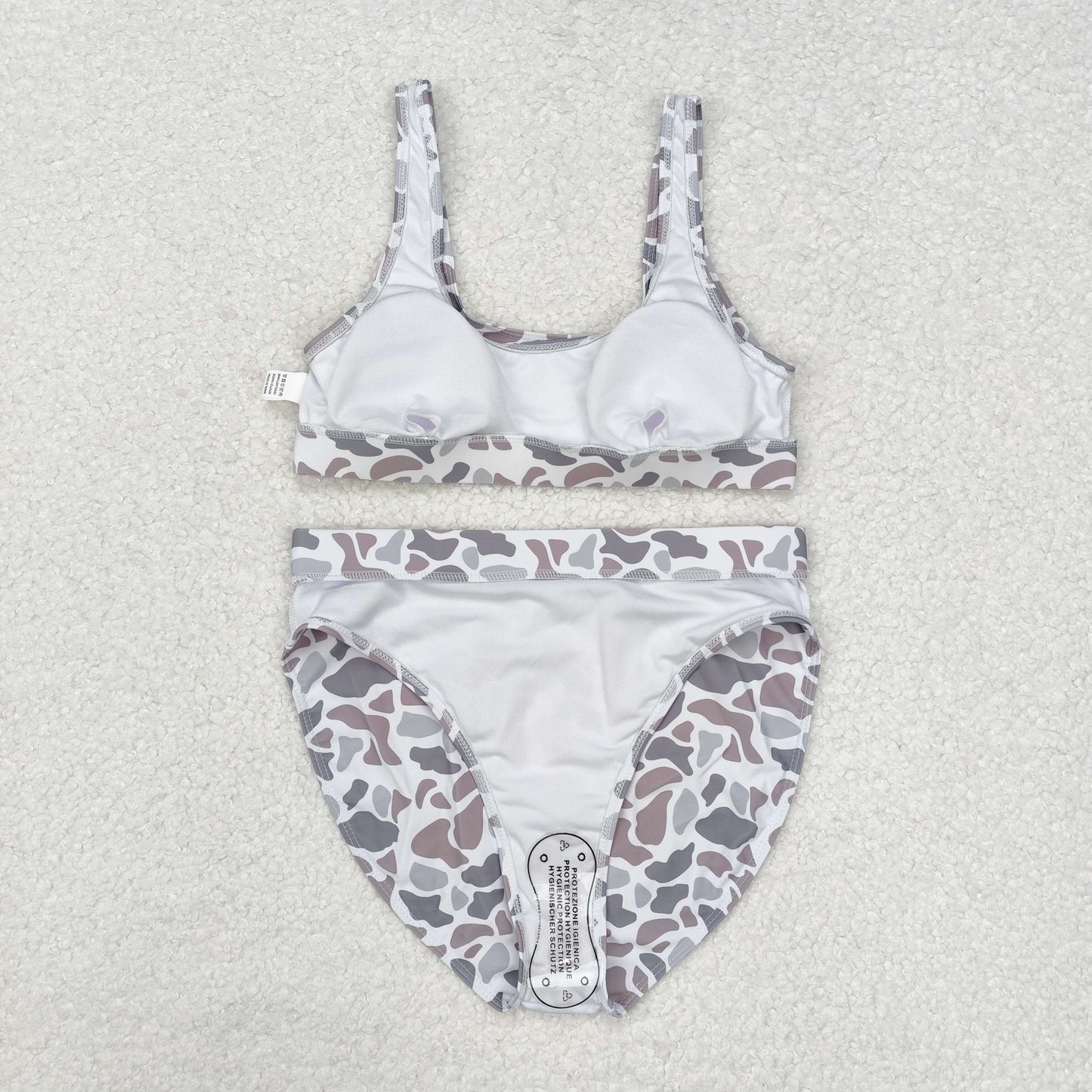 Adult Women Camo Tops Shorts Summer Swimsuit Set