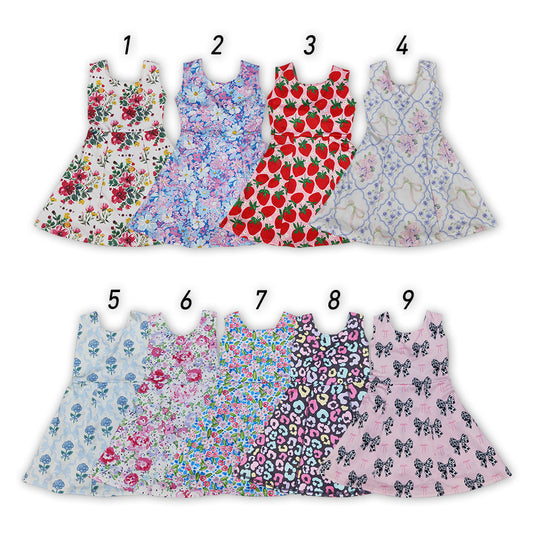 Baby Girl Sleeveless Flower Yoga Active Sibling Athletic Dress RTS