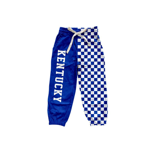 ( Moq 5 ) Baby Boys Kids Blue Checked Pockets Pants Bottoms Team Clothes
