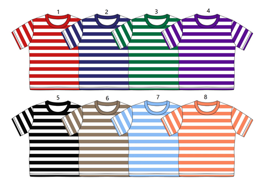( Moq 5 Each Style ) Baby Kids Toddler Short Sleeves Stripes Shirt Sibling Tops 3.26