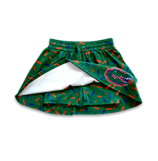 Baby Girl Green Team Skirt Shorts Sports Skort ( Moq 5 )