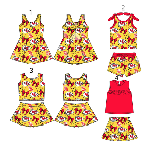 Baby Girl Sleeveless KC Bows Sibling Team Dress Set ( Moq 5 Each Style ) 2.19