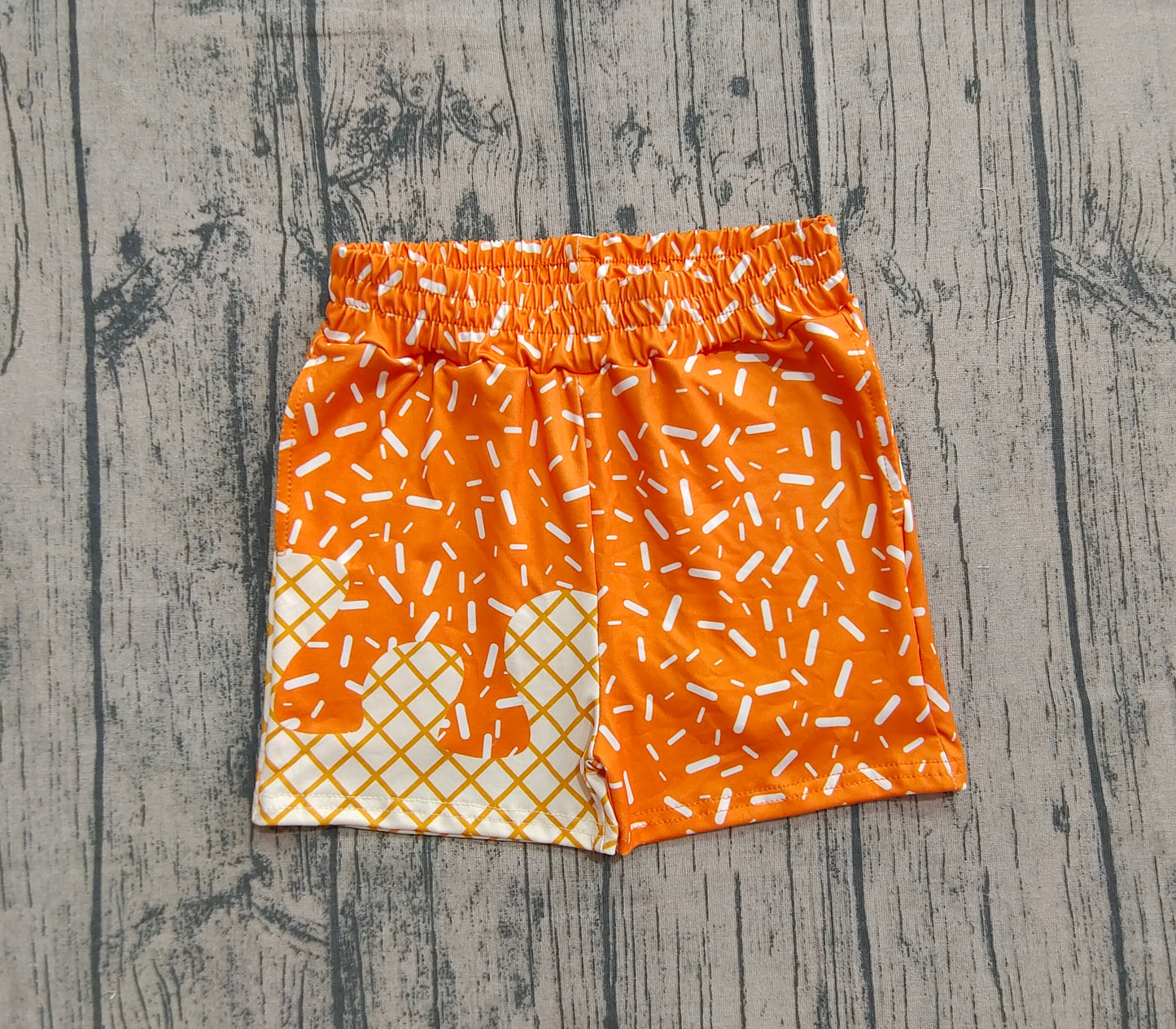 Baby Boy Girl Drips Team Orange Pockets Shorts Bottom RTS